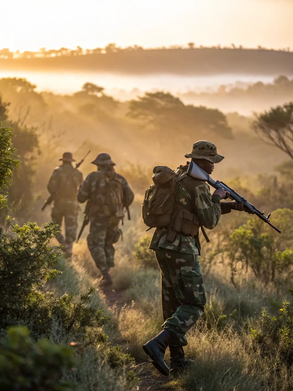 An image depicting anti-poaching patrols in action, showcasing the club's dedication to protecting wildlife from illegal hunting activities.